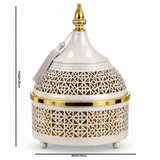 طاجن معدني ذهبي وكريمي - 20×25 سم