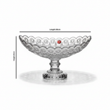 Sakura Crystal Clear Glass Footed Fruit Bowl - 36×22 cm