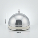 Silver Steel Bowl with Dome Lid - 20×20 cm
