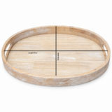Luhpar Oval Wooden Serving Tray with Cutout Handles - 43×28cm