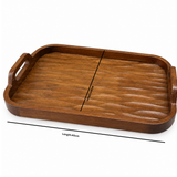 Luhpar Rectangular Wooden Serving Tray with Handles – 40×26cm