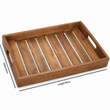 Luhpar Rectangular Wooden Serving Tray with Cutout Handles - 45×30cm