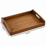 Luhpar Rectangular Wooden Serving Tray with Cutout Handles - 42×28cm