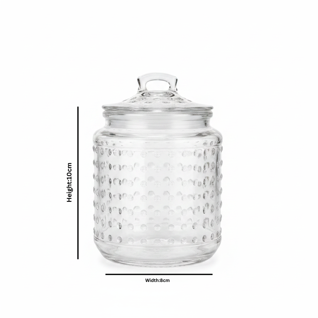 Clear Glass Jar with Lid - 10×8cm / 15×10cm / 20×10cm