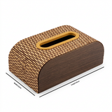 Wooden Tissue Box with Patterned Finish - 20×12cm