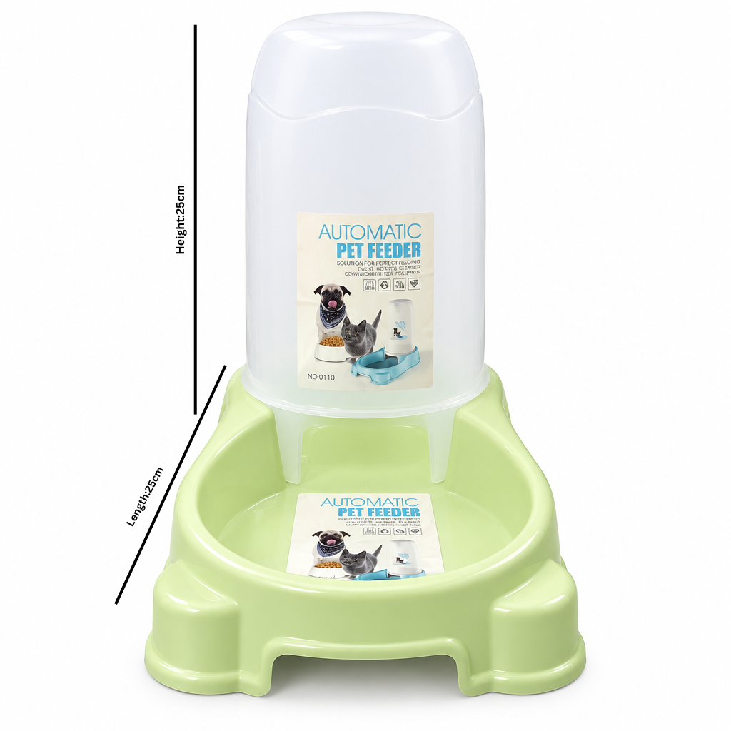 Plastic Pet Food Feeder Green - 25×25cm