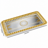 Germax Stainless Steel Rectangular Serving Tray Silver & Gold - 38×18cm