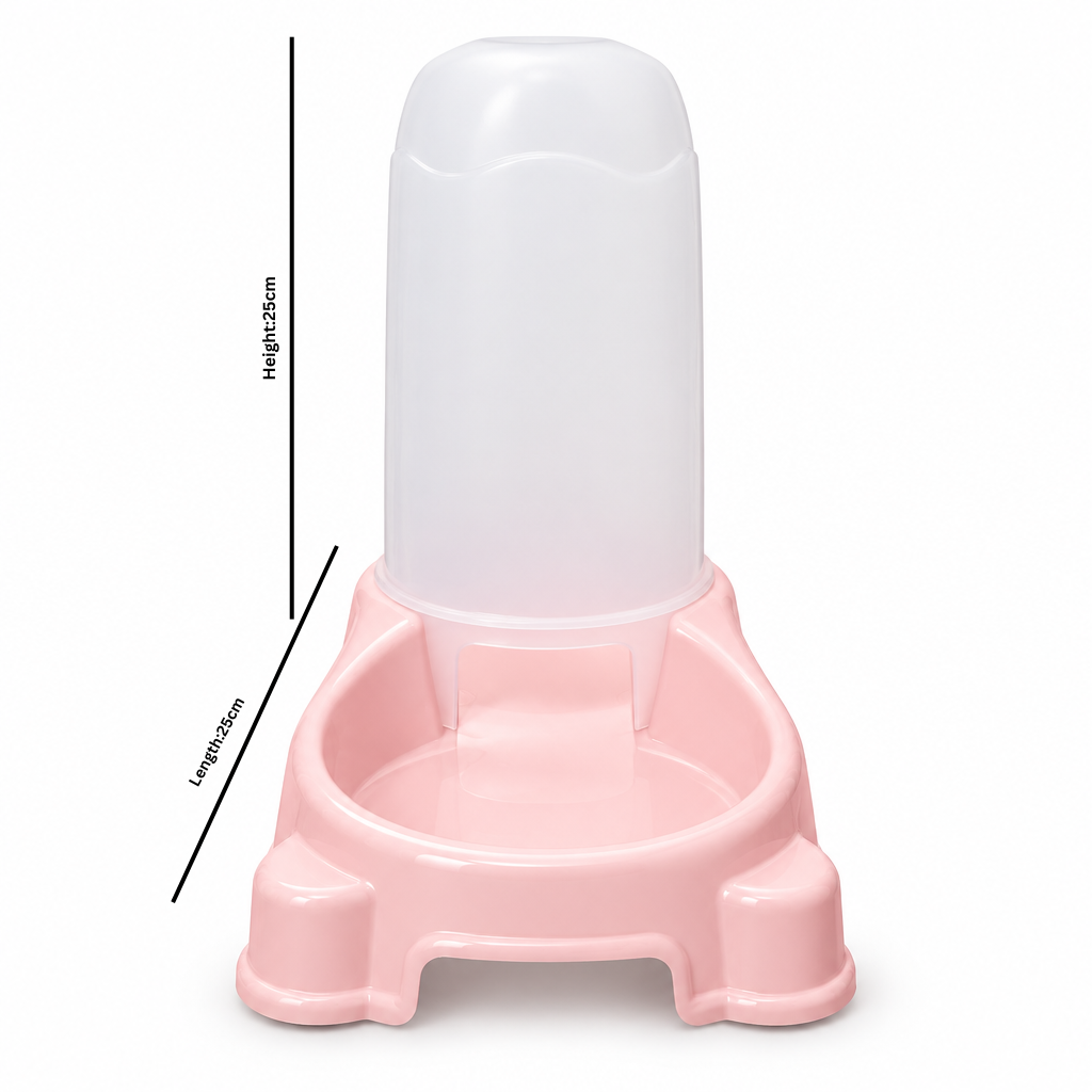 Plastic Pet Food Feeder Pink - 25×25cm