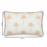 Rectangular Palm Tree Cushion Ivory & Beige - 28×50cm