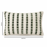 Rectangular Striped Cushion Cream & Dark Green – 25×50cm