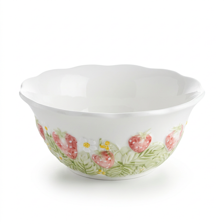 Luhpar Ceramic Bowl 6 Inch – White with Multicolour Floral Design

