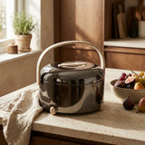 Almarjan 3-Piece Hot Pot Set , 2.5, 3.5 & 4.5 Litres – Travertine Marble with Gun Black