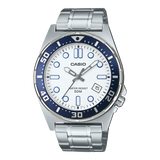 Casio Men's Analog Diver-Look Watch with Stainless Steel Strap (MTD-135D-7A)