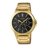 Casio MTP-V300G-1AUDF Men's Formal Black Dial Gold Band