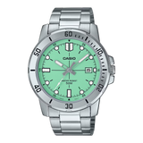 Casio MTP-VD01D-3E1VUDF Enticer Men Analog Watch - Green Dial, Stainless Steel Band