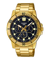 Casio Enticer MTP-VD300G-1E Men's Analog Black Dial Gold-Tone Watch"