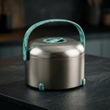 Almarjan 3-Piece Hot Pot Set, 2.5, 3.5 & 4.5 Litres – Matte Nickel with Tiffany Marble