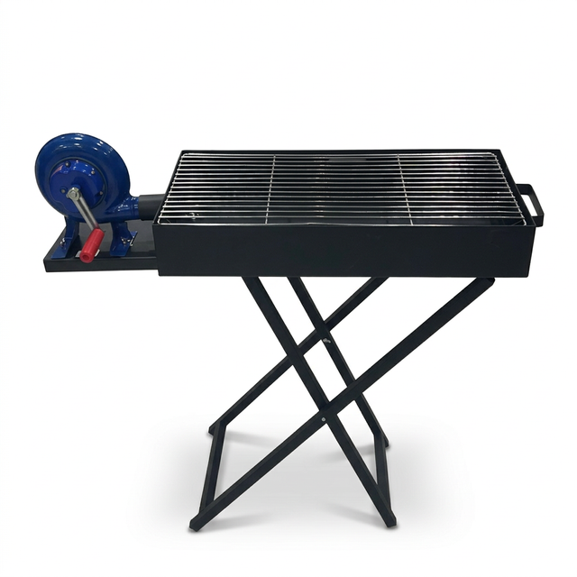 Metal BBQ Grill with Stand Black – 70×60×30cm