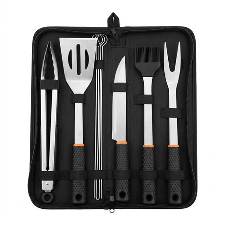 Metal BBQ Tools Set in Carry Bag Black 