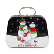 Metal Christmas Gift Box with Gold Handle - 20×15cm