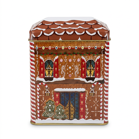 Metal Christmas Gingerbread House Candy Box - 15×12cm