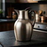 Mydot Vacuum Flask 0.5 Litre – Matt Nickel with Dark Wood Finish
