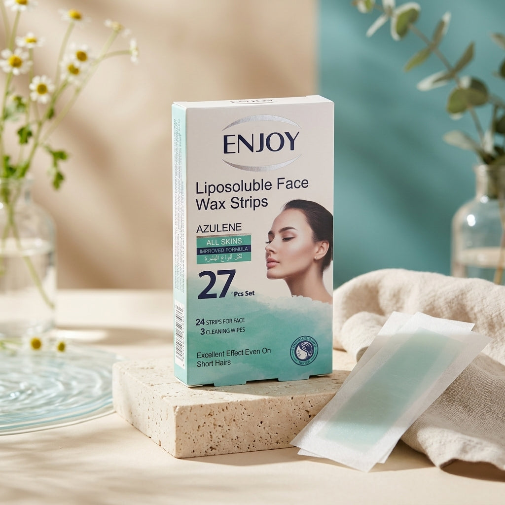 Enjoy Azulene Liposoluble Face Wax Strips – 27-Piece Set