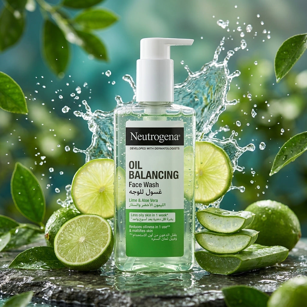 Neutrogena Oil Balancing Face Wash with Lime & Aloe Vera – 200ml