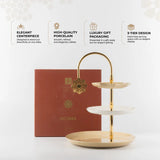 Otantik Octara - 3 Tier Cake Stand - Ivory & Gold 11"*10"