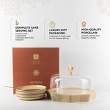 Otantik Octara - Cake Serving Set (9-Pc) - Ivory & Gold