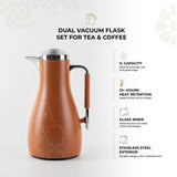 Otantik Octara - Vacuum Flask / Thermos (Set of 2)- Orange & Silver
