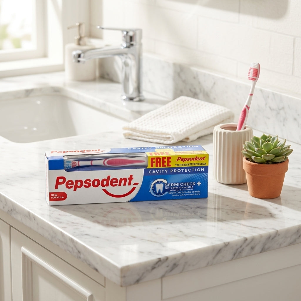 Pepsodent Cavity Protection Germicheck+ Toothpaste 150g with Free Toothbrush