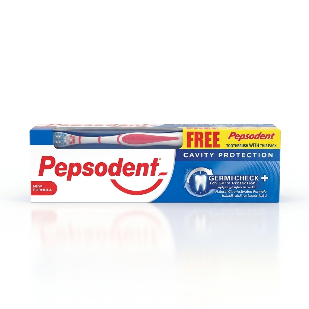 Pepsodent Cavity Protection Germicheck+ Toothpaste 150g with Free Toothbrush