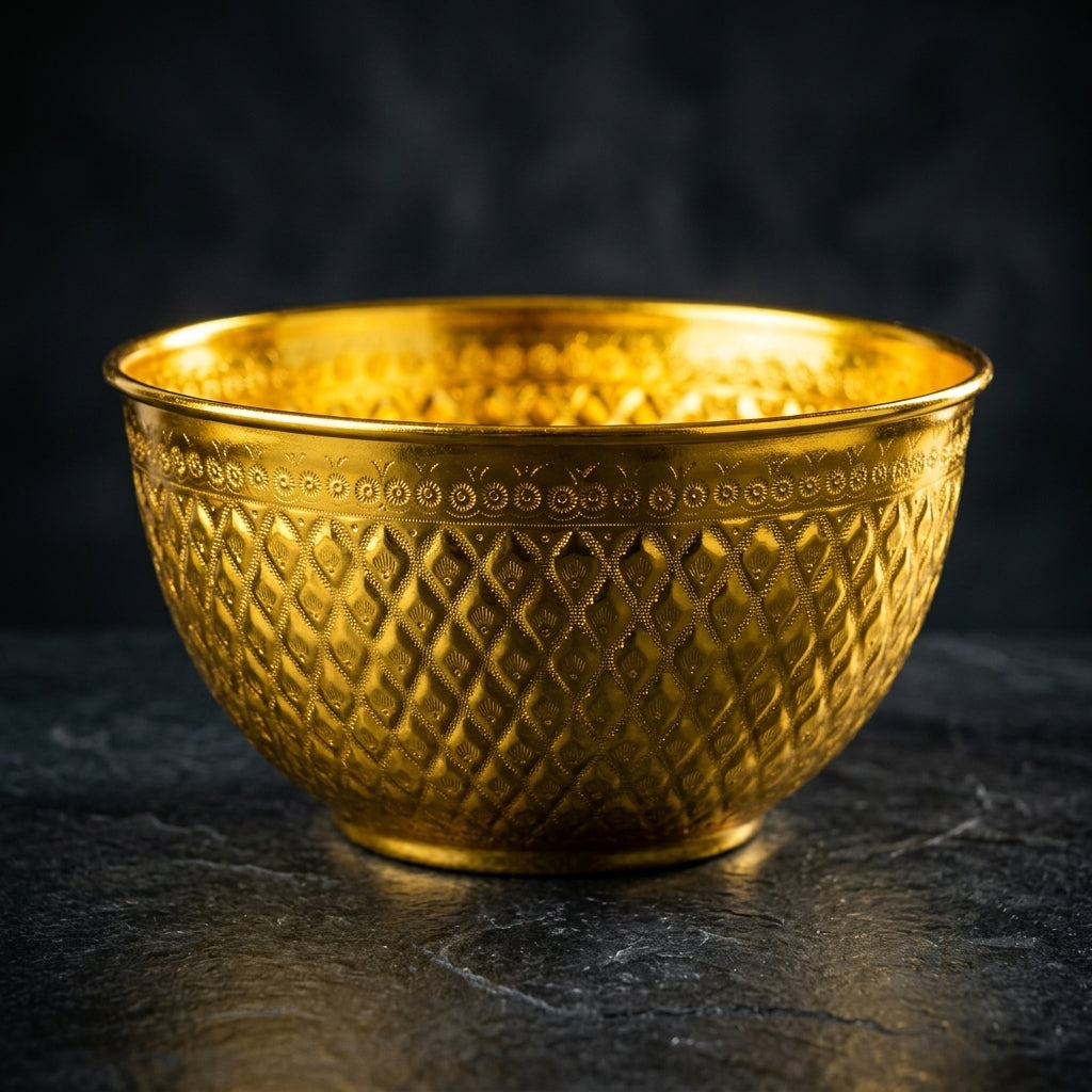 Diamonds Aluminium Mixing Bowl 20cm – Gold Embossed Design