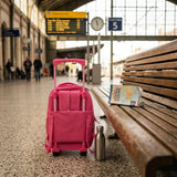 Kanari 3-Piece Trolley School Bag Set 16 Inch – Scooter Girl Print – Pink (Trolley Bag + Lunch Bag + Pencil Pouch)