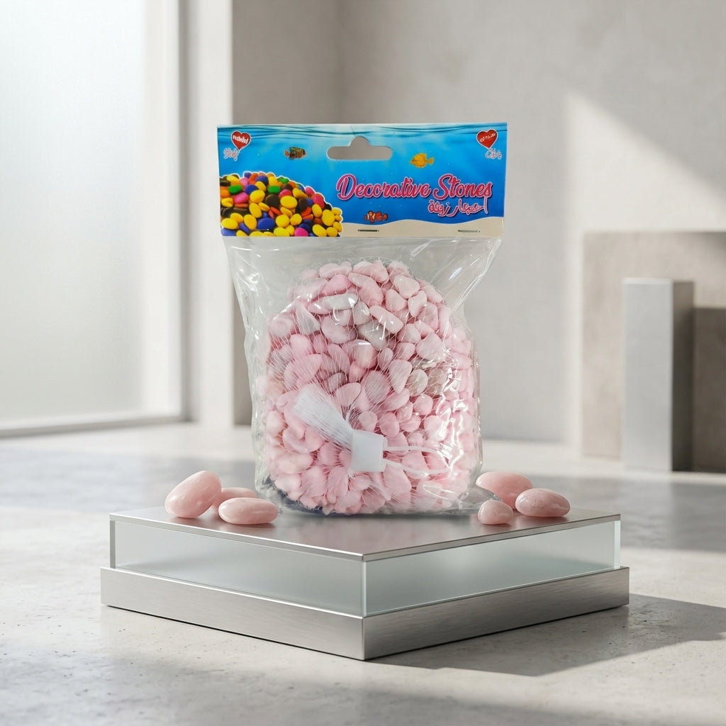 Habibi Decorative Stones Light Pink – 100 Gram Pack, Approx. 1 cm Each