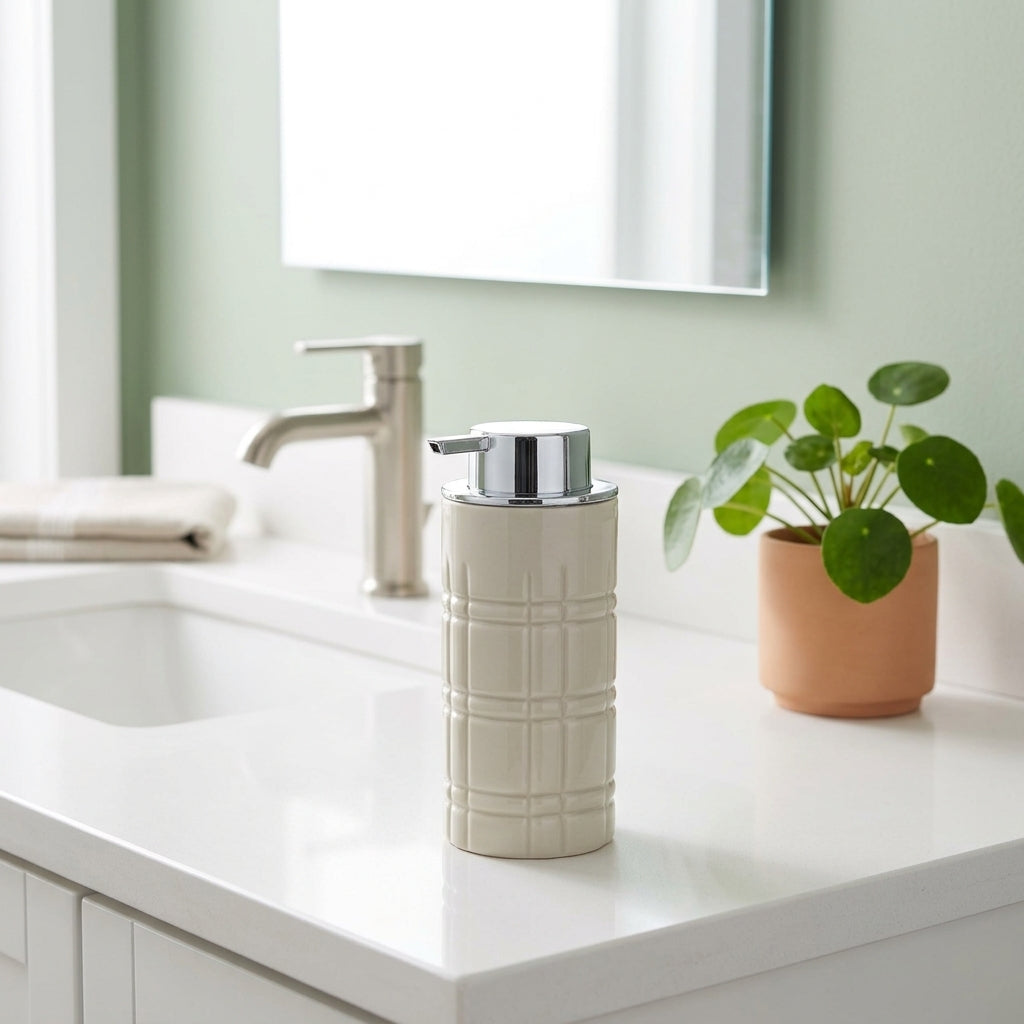 Plastic Soap Dispenser Beige, 400 ml