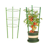 Colorfulyard Plant Support Sticks with Ring, for Climbing Plants, Support Flowers- Green