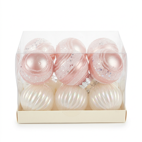 Plastic Christmas Décor Balls, 12 Piece Set - 6cm