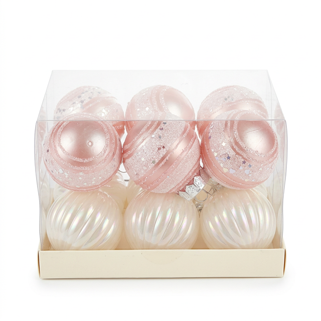 Plastic Christmas Décor Balls, 12 Piece Set - 6cm