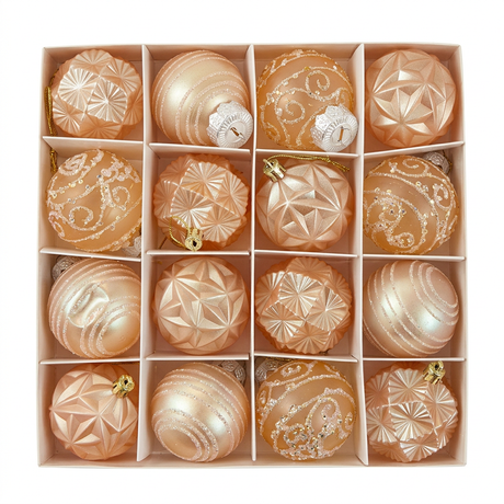 Plastic Christmas Décor Balls, 16-Piece Set - 6cm