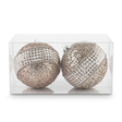 Plastic Christmas Décor Balls 2-Piece Set Champagne Silver - 10cm