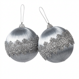 Plastic Christmas Hanging Baubles 2 Piece - 10cm