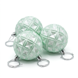 Plastic Christmas Hanging Baubles 3-Piece Set Mint Green - 10cm
