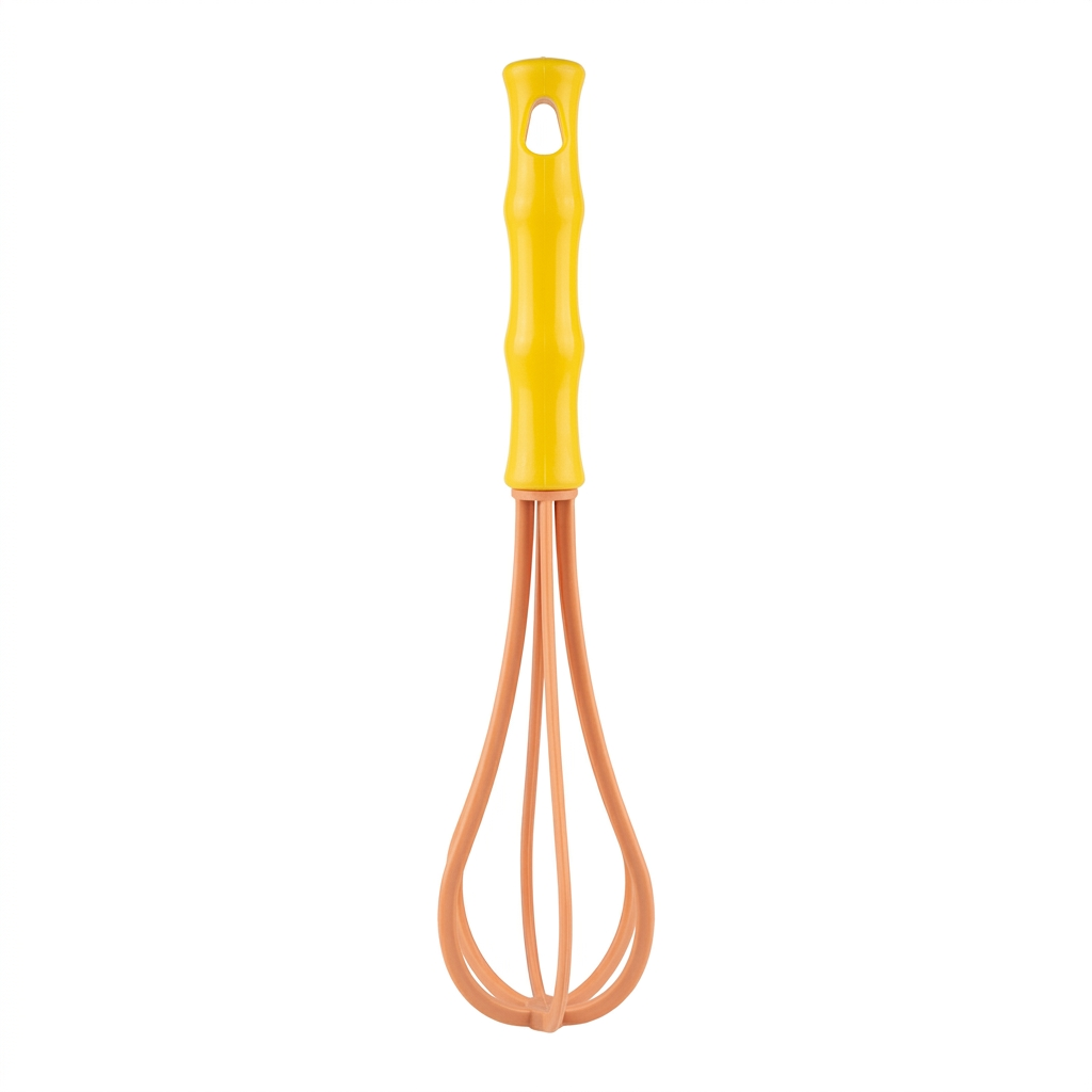 Plastic Egg Beater Yellow & Peach - 30cm