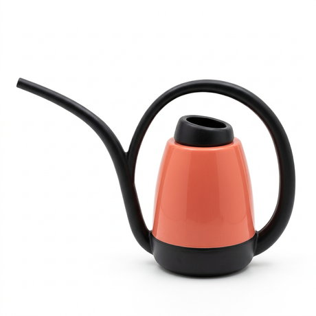 Plastic Garden Watering Jug Coral Orange & Black - 750ml