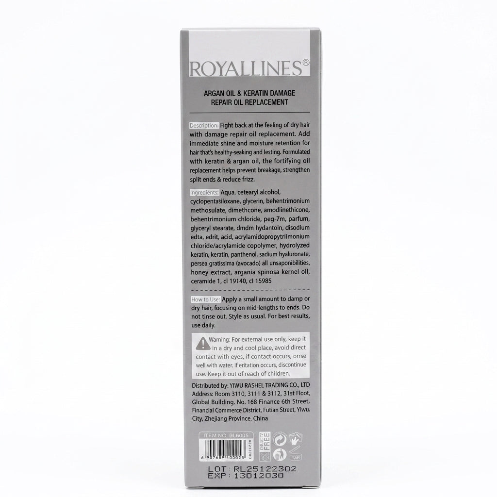 Royallines Argan Oil & Keratin Damage Repair Oil Replacement – 250ml