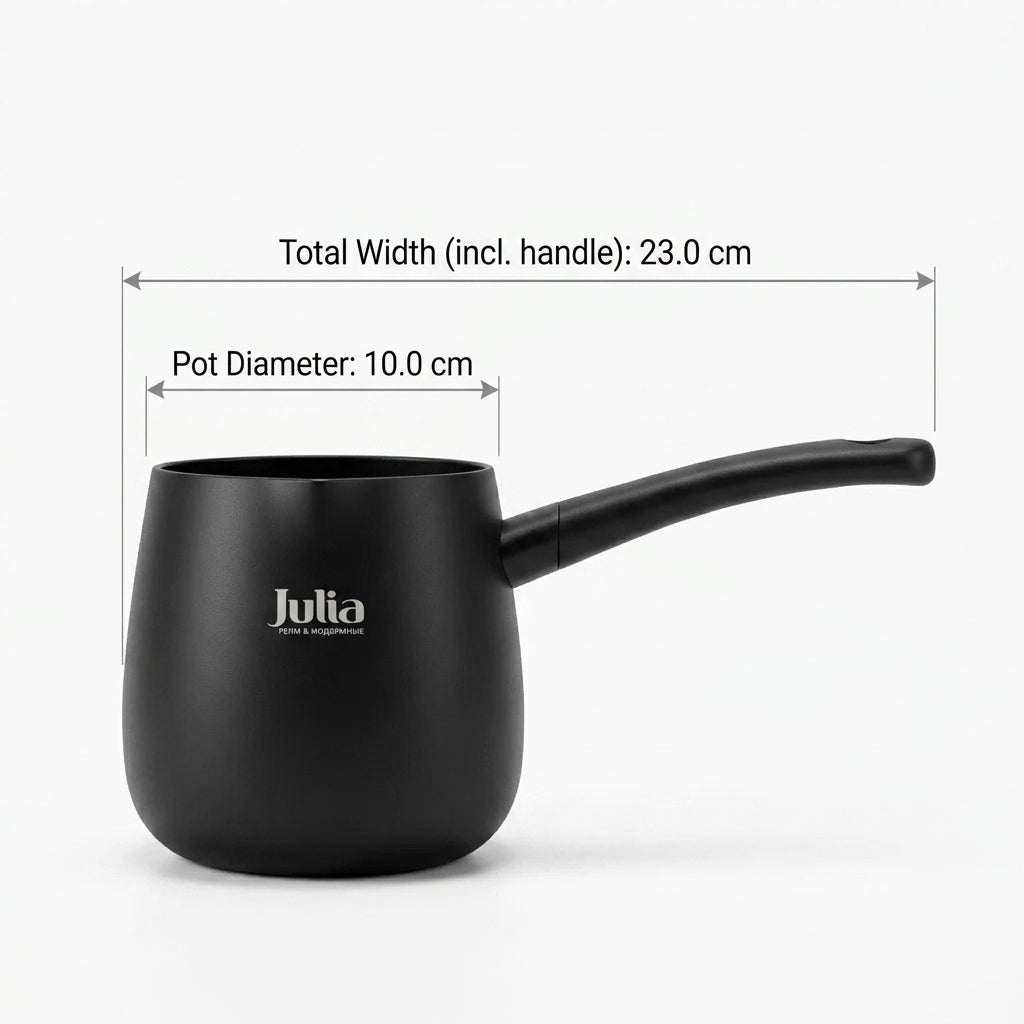 Julia Black Tec Milk Pot 10cm-Black- Titanium Non-Stick