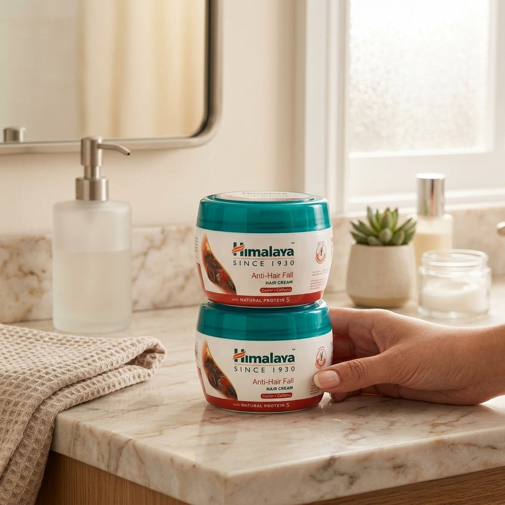 Himalaya Anti-Hair Fall Hair Cream with Castor & Caffeine, 140 ml × 2