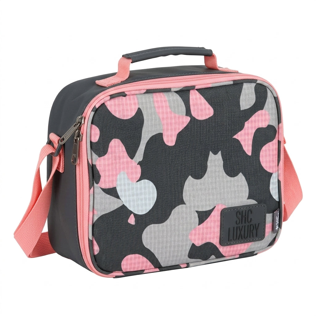 SBC Luxury 4-in-1 School Set 16" – Pink Camo (Backpack, Lunch Bag, Pencil Case & Water Bottle)